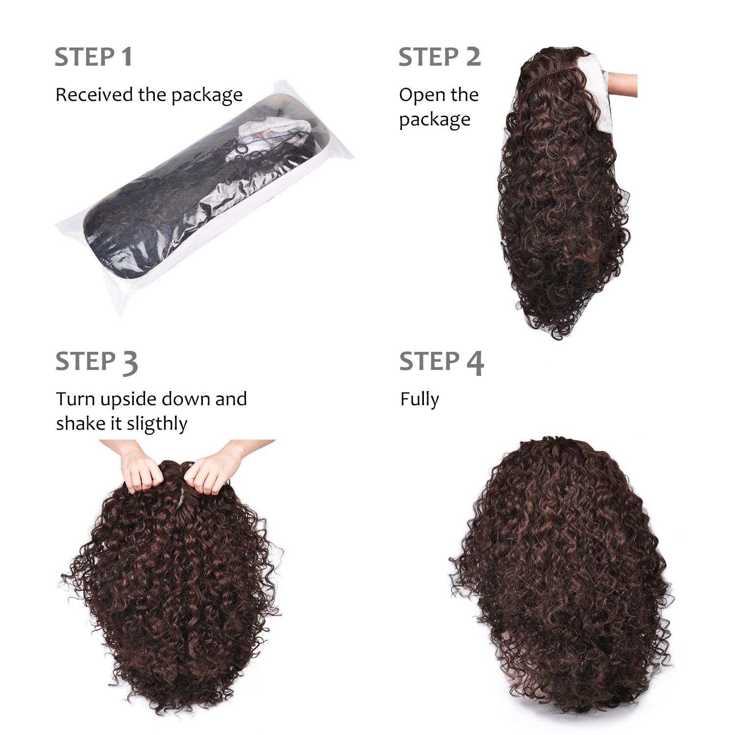 Hand-made Long Black Curly Hair Women Heat Resistant Synthetic No Lace Full Wigs - Picture 29 of 47