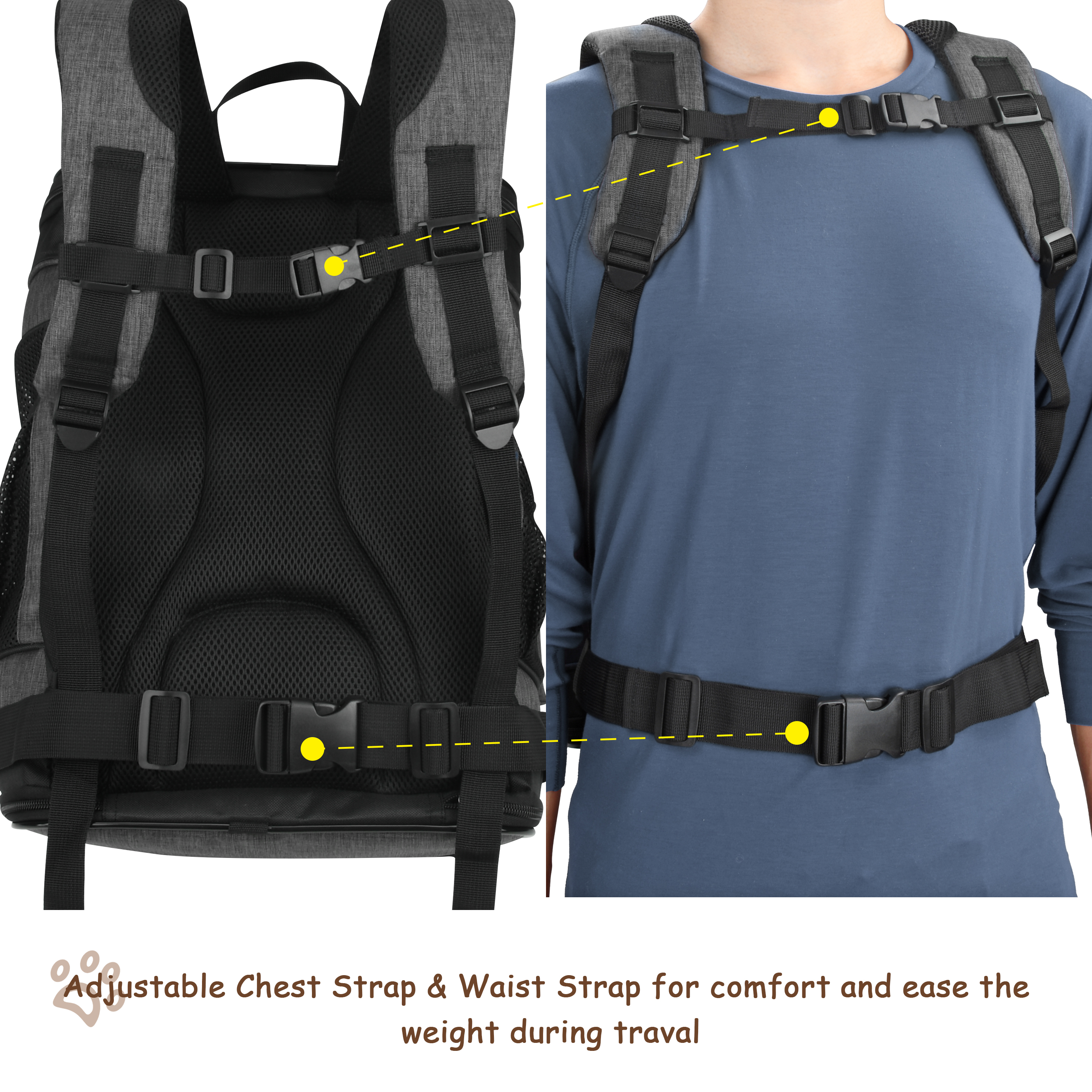 Bolsa de transporte para mascotas portátil suave plegable perro gato avión aprobado cachorro viaje - Imagen 26 de 49