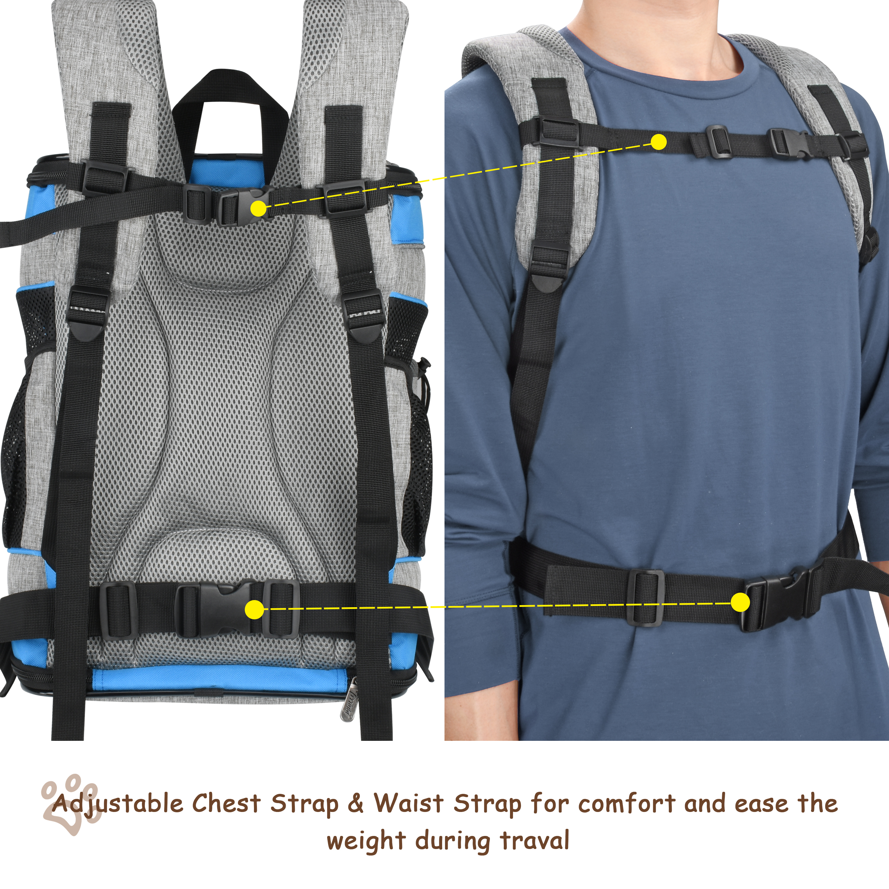 Bolsa de transporte para mascotas portátil suave plegable perro gato avión aprobado cachorro viaje - Imagen 19 de 49