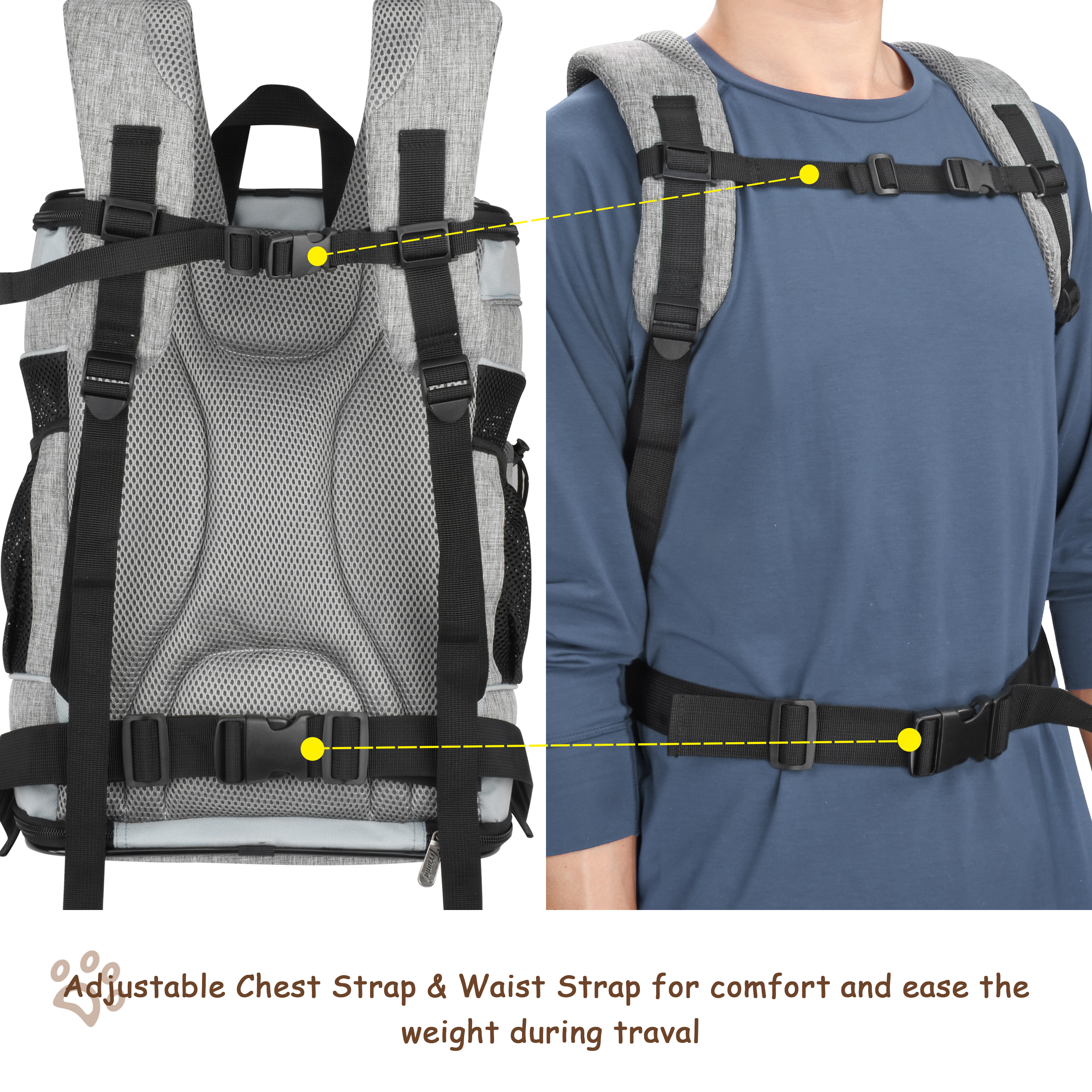 Bolsa de transporte para mascotas portátil suave plegable perro gato avión aprobado cachorro viaje - Imagen 38 de 49