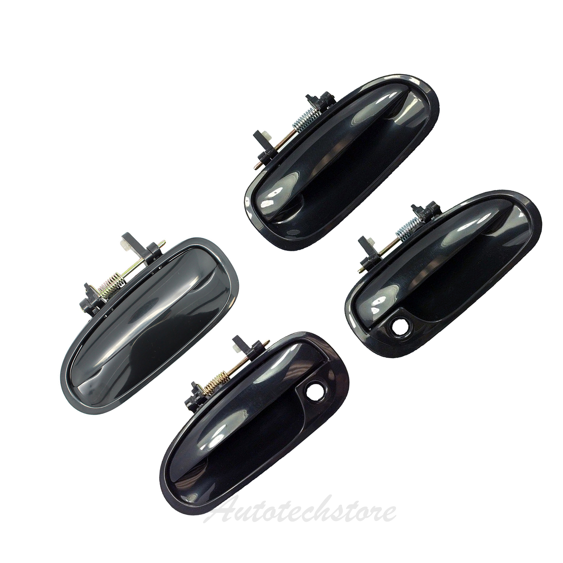 Outside Door Handle 4PCS For 9600 Honda Civic Smooth Black DS558 Front