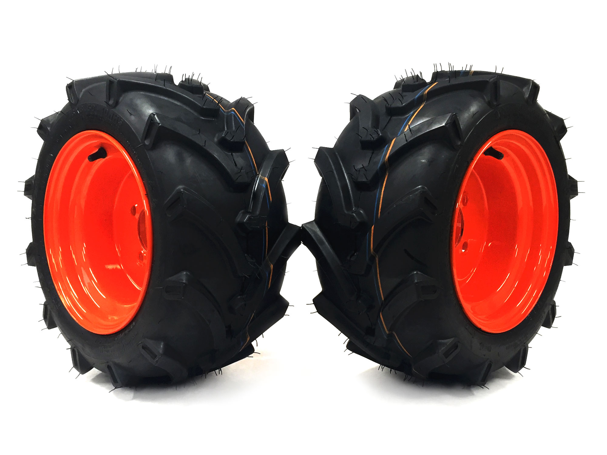 (2) Flat Free Lawn Trac Front Wheel Assemblies 18x8.5010 Fits Kubota