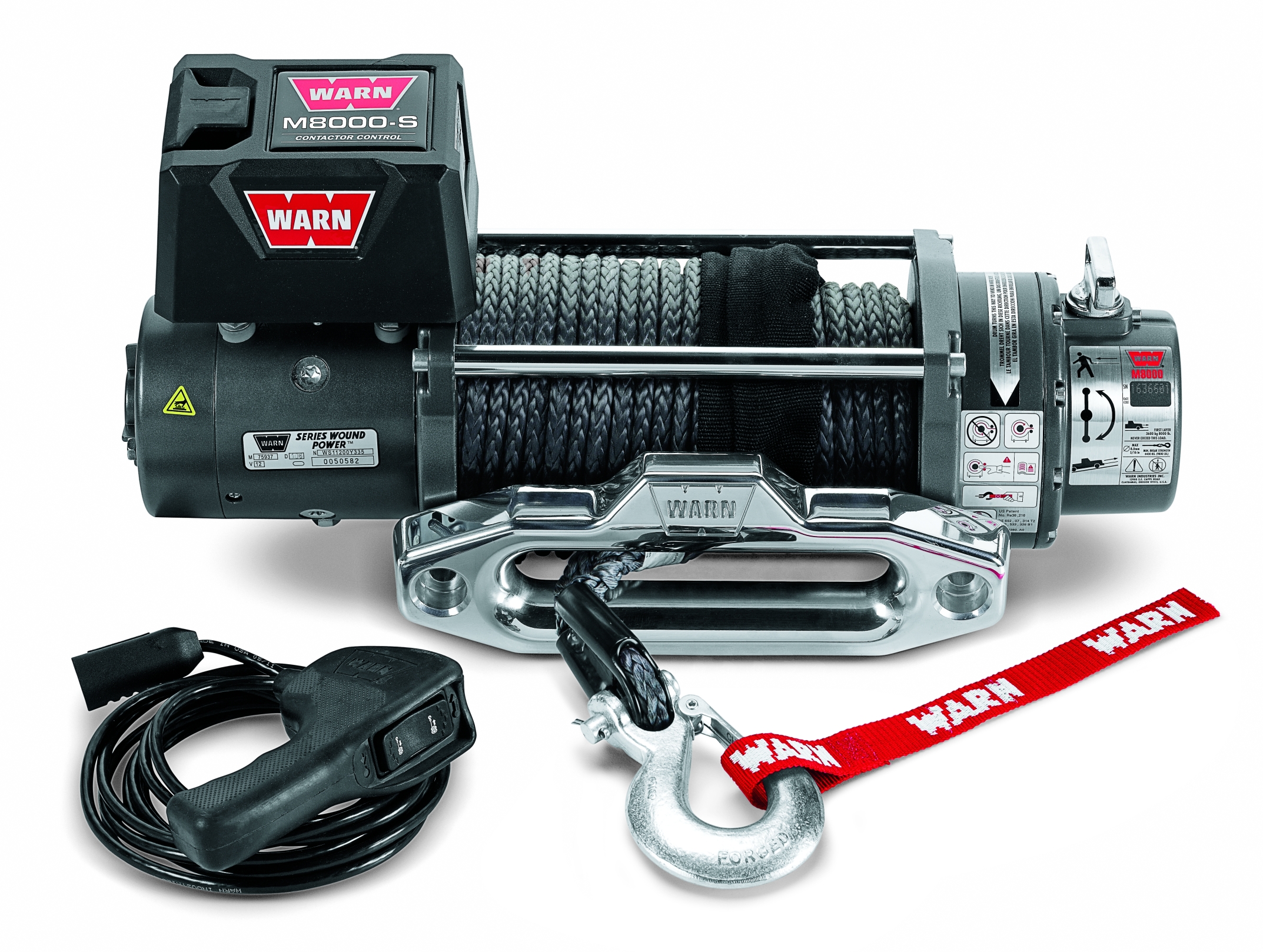 Warn 87800 Winch M8000 Series Vehicle Recovery Winch 12V 8K Pull 100 Ft