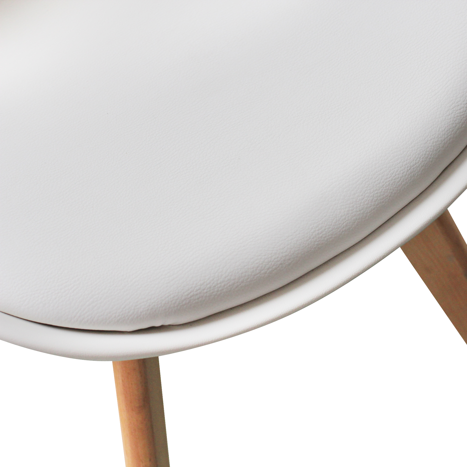 IDS Set of 2 Eames Style Metal Legs Dining Room PU Leather Side Chair