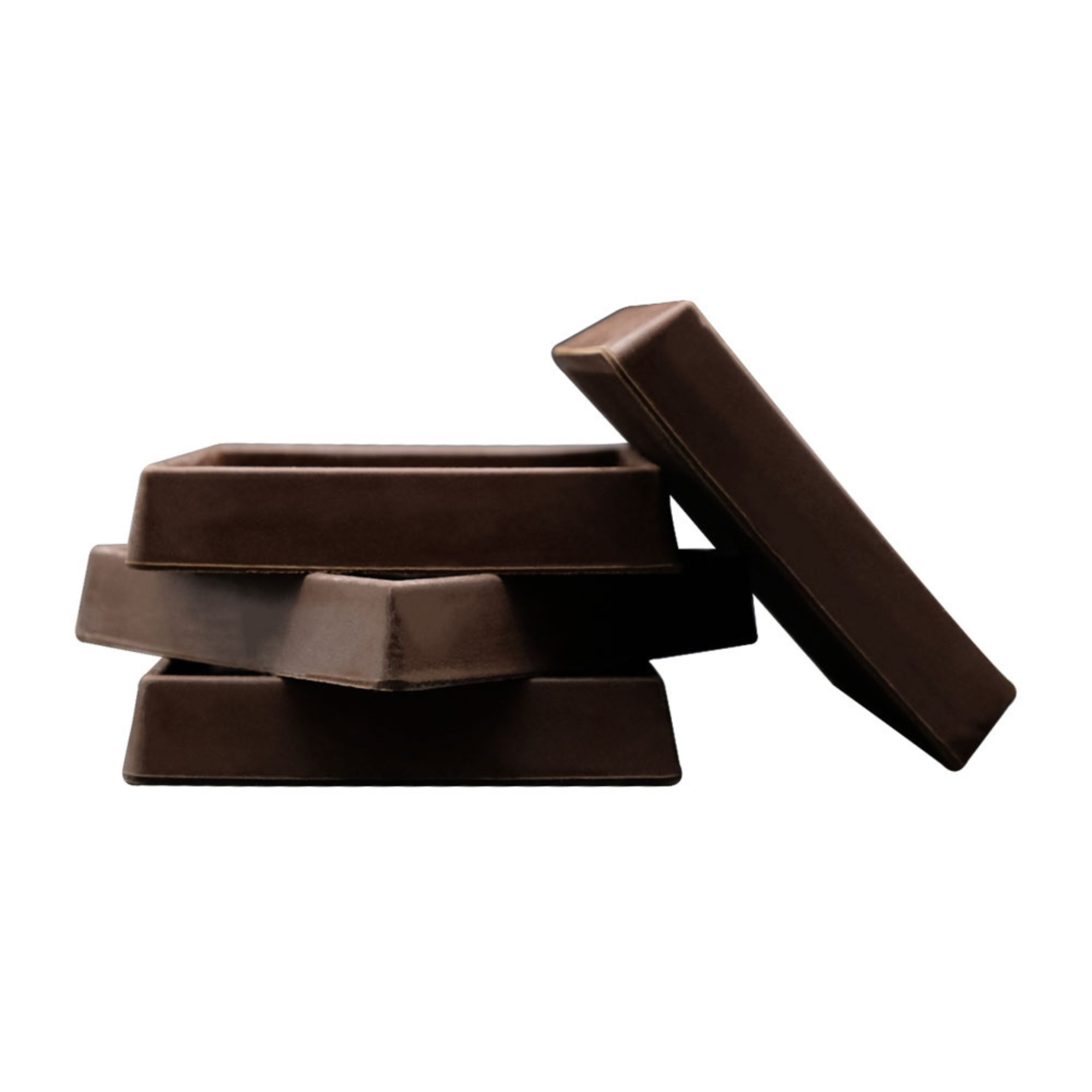 Service Caster Brand Non Slip Furniture Pads - 3x3 Square Rubber Anti Skid Caster Cups, Leg Coasters- Couch, Chair, Feet, and Bed Stoppers- Anti-Sliding Floor Protectors for Furniture (Set of 4) Brown — photo 1