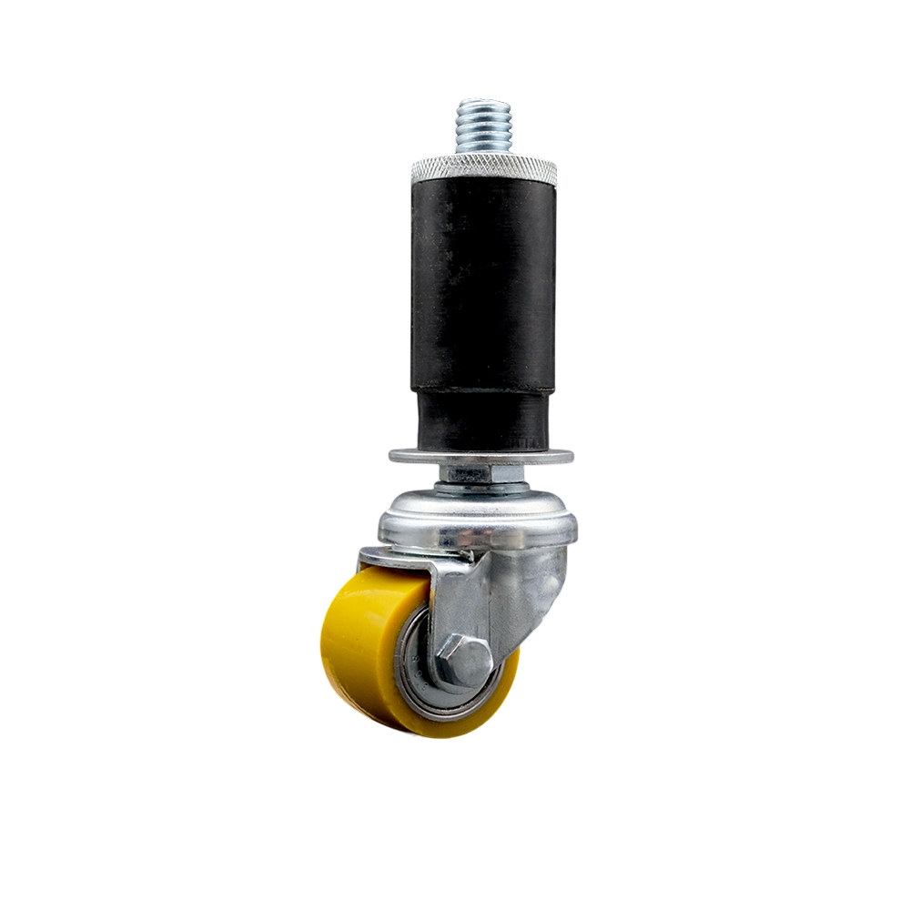 Low Profile Polyurethane Swivel Expanding Adapter Stem Caster w/35mm x 27mm Yellow Wheel and 1-1/4" Stem - 220 lbs Capacity/Caster - Service Caster Brand — photo 1