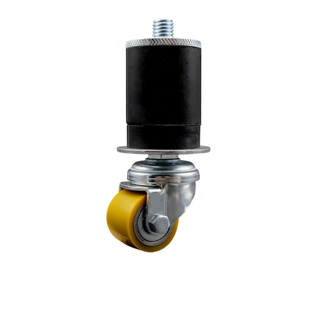 Low Profile Polyurethane Swivel Expanding Adapter Stem Caster w/35mm x 27mm Yellow Wheel and 1-3/4" Stem - 220 lbs Capacity/Caster - Service Caster Brand — photo 1
