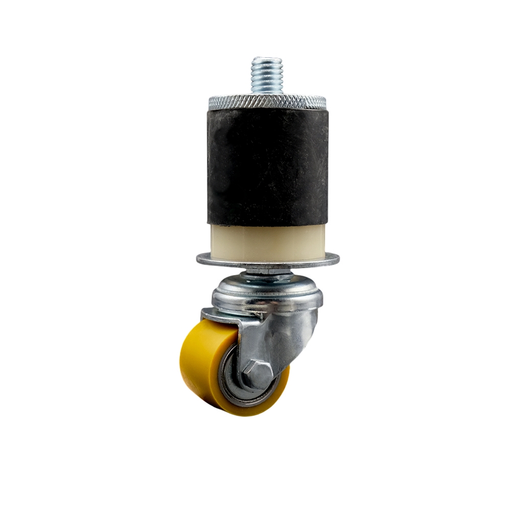 Low Profile Polyurethane Swivel Expanding Adapter Stem Caster w/35mm x 27mm Yellow Wheel and 1-5/8" Stem - 220 lbs Capacity/Caster - Service Caster Brand — photo 1