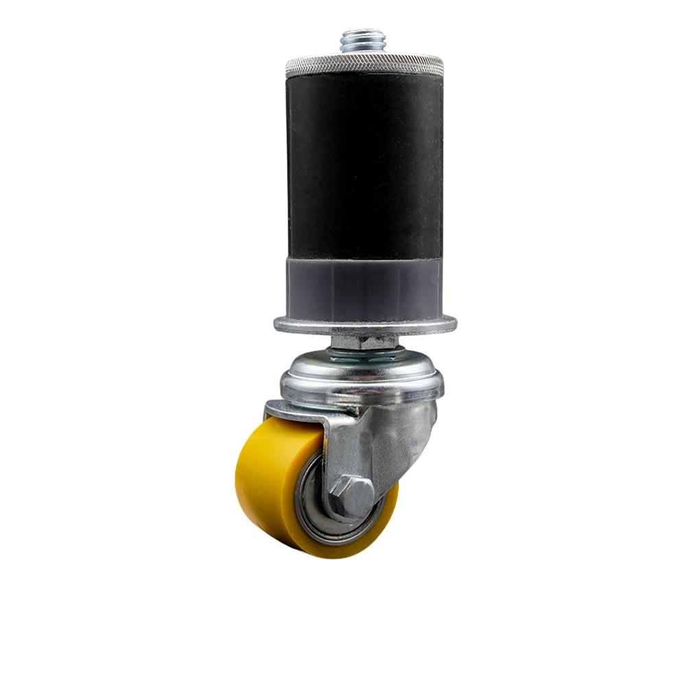 Low Profile Polyurethane Swivel Expanding Adapter Stem Caster w/35mm x 27mm Yellow Wheel and 1-7/8" Stem - 220 lbs Capacity/Caster - Service Caster Brand — photo 1