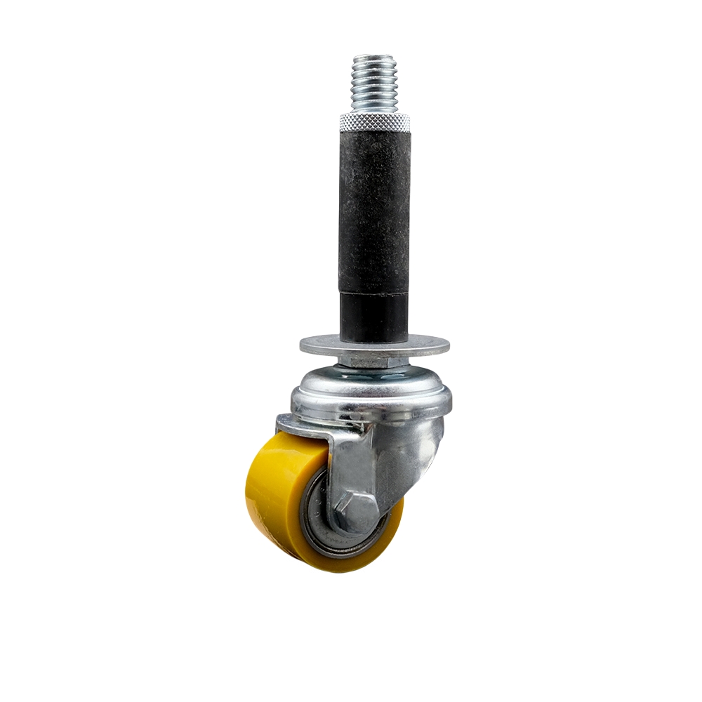 Low Profile Polyurethane Swivel Expanding Adapter Stem Caster w/35mm x 27mm Yellow Wheel and 3/4" Stem - 220 lbs Capacity/Caster - Service Caster Brand — photo 1