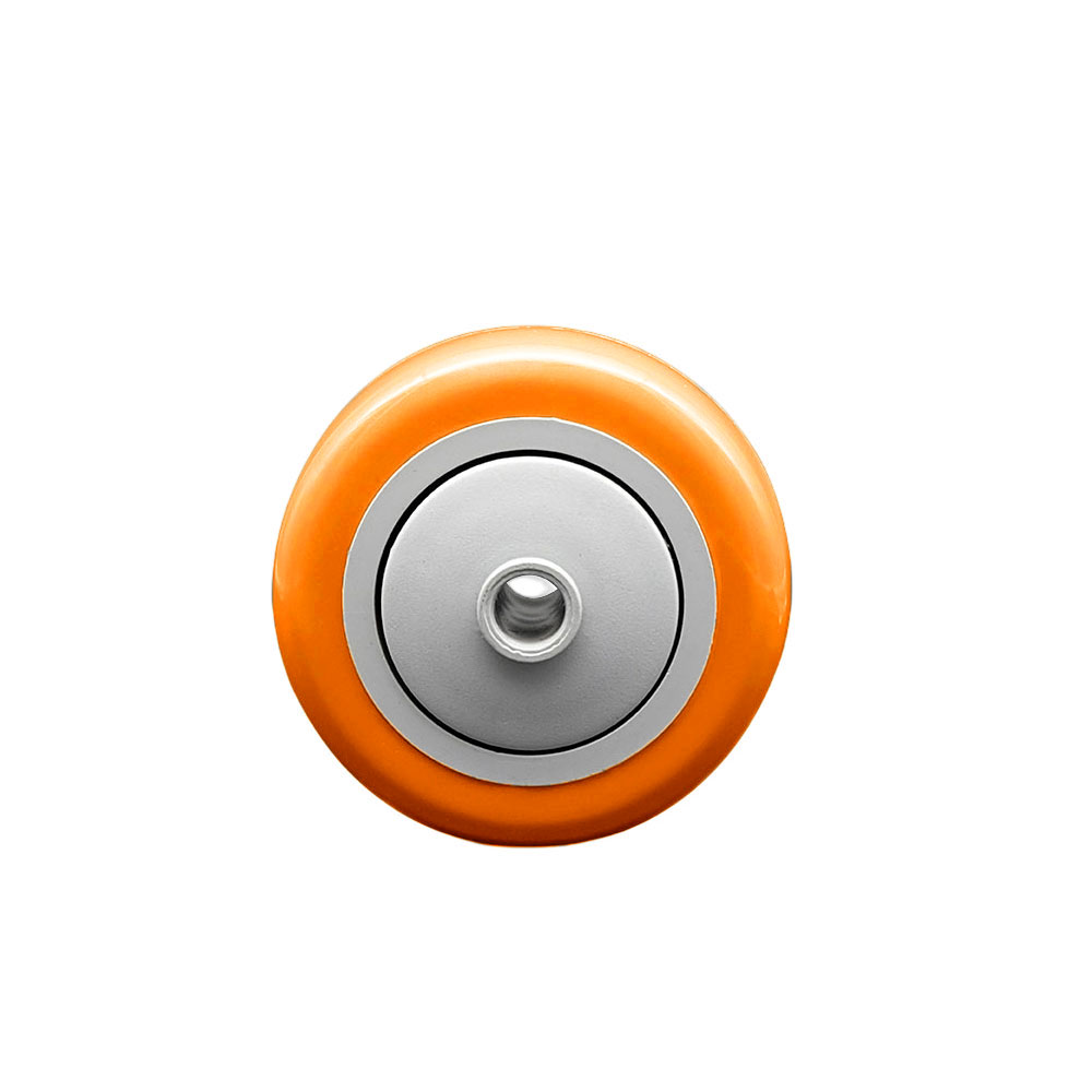 3" x 1.25" Orange Polyurethane on Orange Polyolefin Wheel Only with Precision Ball Bearing - 3/8" Bore - Non Marking/Non Marring - 300 lbs Capacity per Wheel  -  Service Caster Brand — photo 1