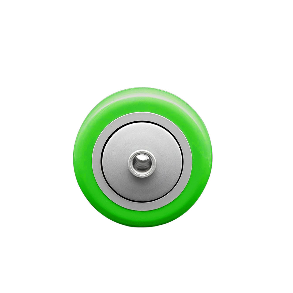 3" x 1.25" Green Polyurethane on Green Polyolefin Wheel Only with Precision Ball Bearing - 3/8" Bore - Non Marking/Non Marring - 300 lbs Capacity per Wheel  -  Service Caster Brand — photo 1