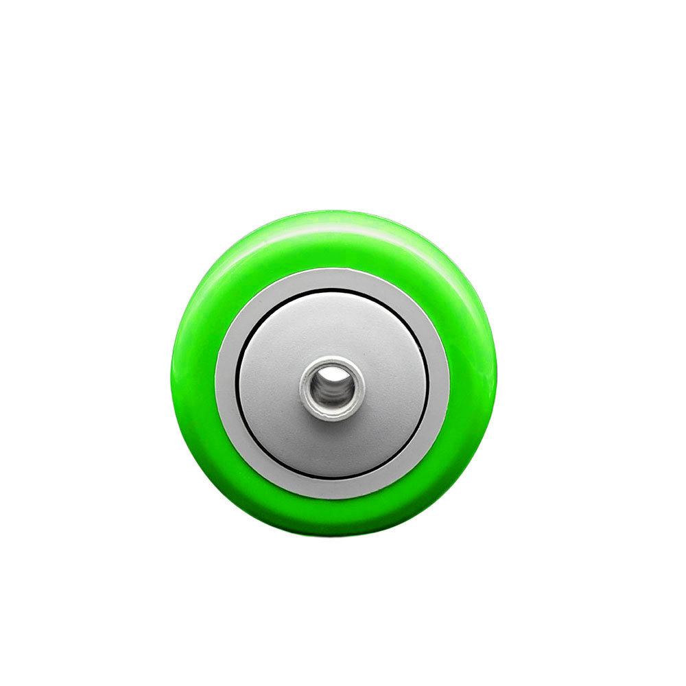 3.5" x 1.25" Green Polyurethane on Green Polyolefin Wheel Only with Precision Ball Bearing - 3/8" Bore - Non Marking/Non Marring - 300 lbs Capacity per Wheel  -  Service Caster Brand — photo 1