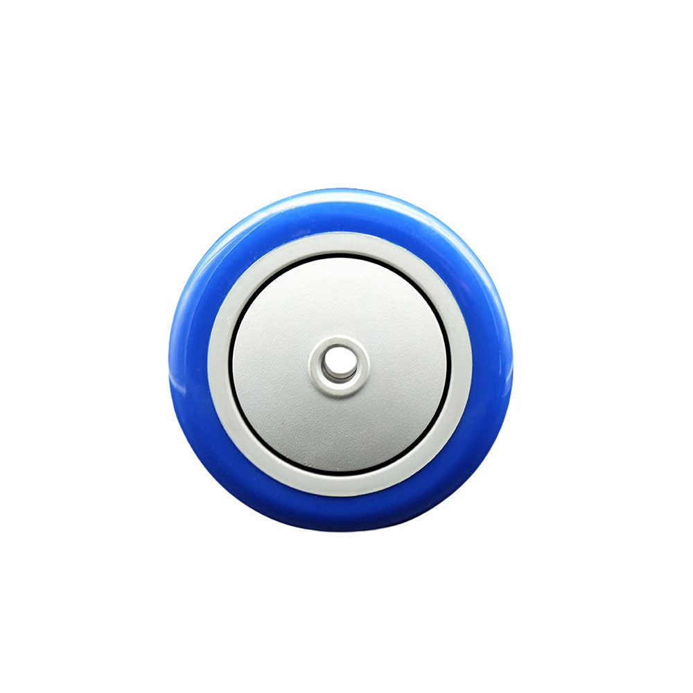 Service Caster Brand Replacement Wheel for Grainger Wheel 26Y356 - 4 Inch Blue Polyurethane Wheel Only with Precision Ball Bearing - 3/8" Bore - Fits Shopping Carts and Platform Trucks — photo 1