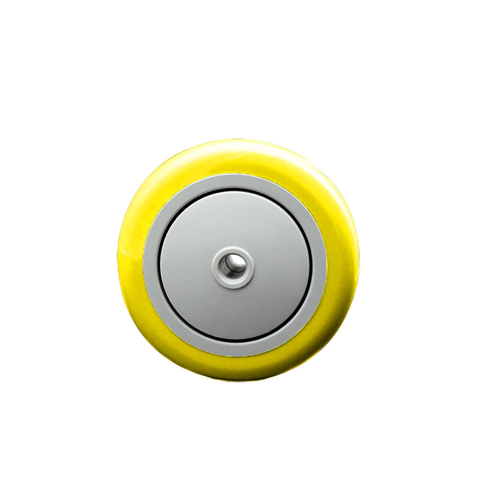 4" x 1.25" Yellow Polyurethane on Yellow Polyolefin Wheel Only with Precision Ball Bearing - 3/8" Bore - Non Marking/Non Marring - 350 lbs Capacity per Wheel  -  Service Caster Brand — photo 1