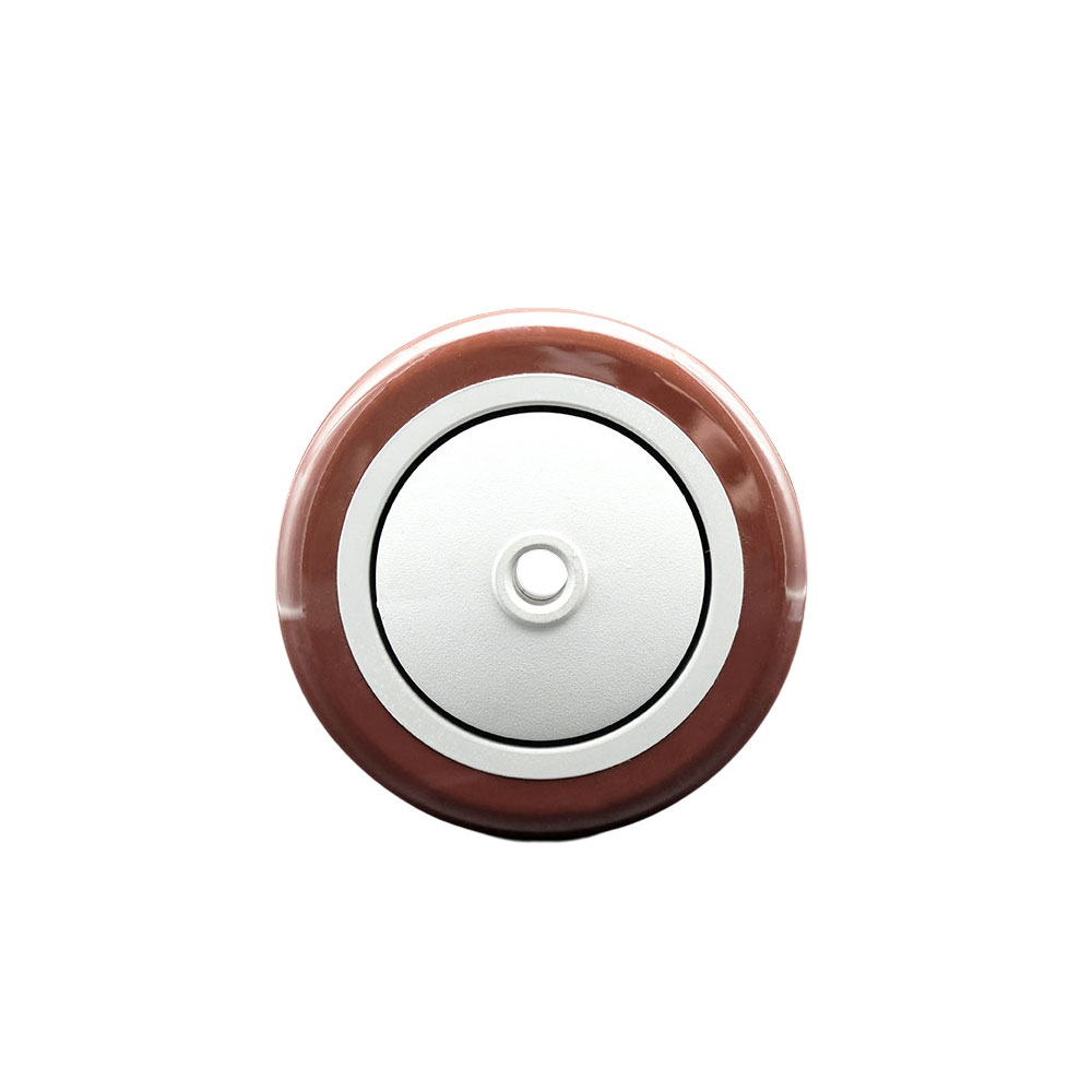 4" x 1.25" Maroon Polyurethane on Gray Polyolefin Wheel Only with Precision Ball Bearing - 3/8" Bore - Non Marking/Non Marring - 350 lbs Capacity per Wheel - Service Caster Brand — photo 1