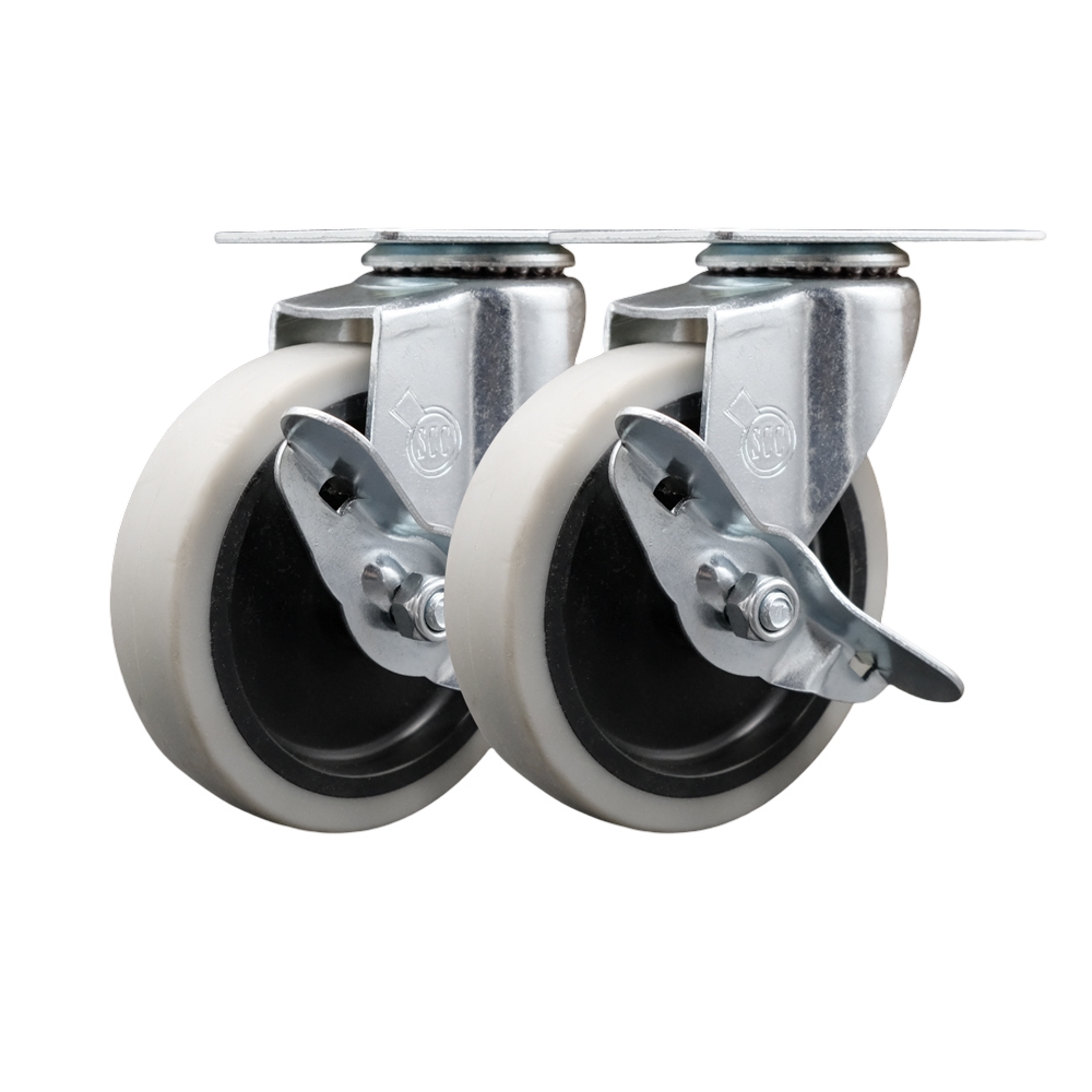 Rubbermaid Mobile Work Center 7734-88 Replacement Swivel Caster with Brake – Fits Rubbermaid Mobile Work Center 7734-88 – Set of 2 – Service Caster Brand — photo 1