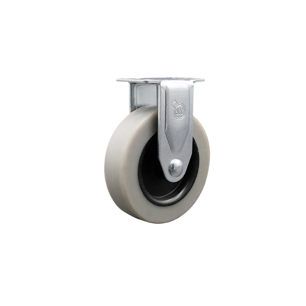 3 Inch Rigid Thermoplastic Rubber Caster Wheel with 1-3/16 Inch by 2 Inch Overall Top Plate - 110 lbs. Per Caster - Service Caster Brand — photo 1