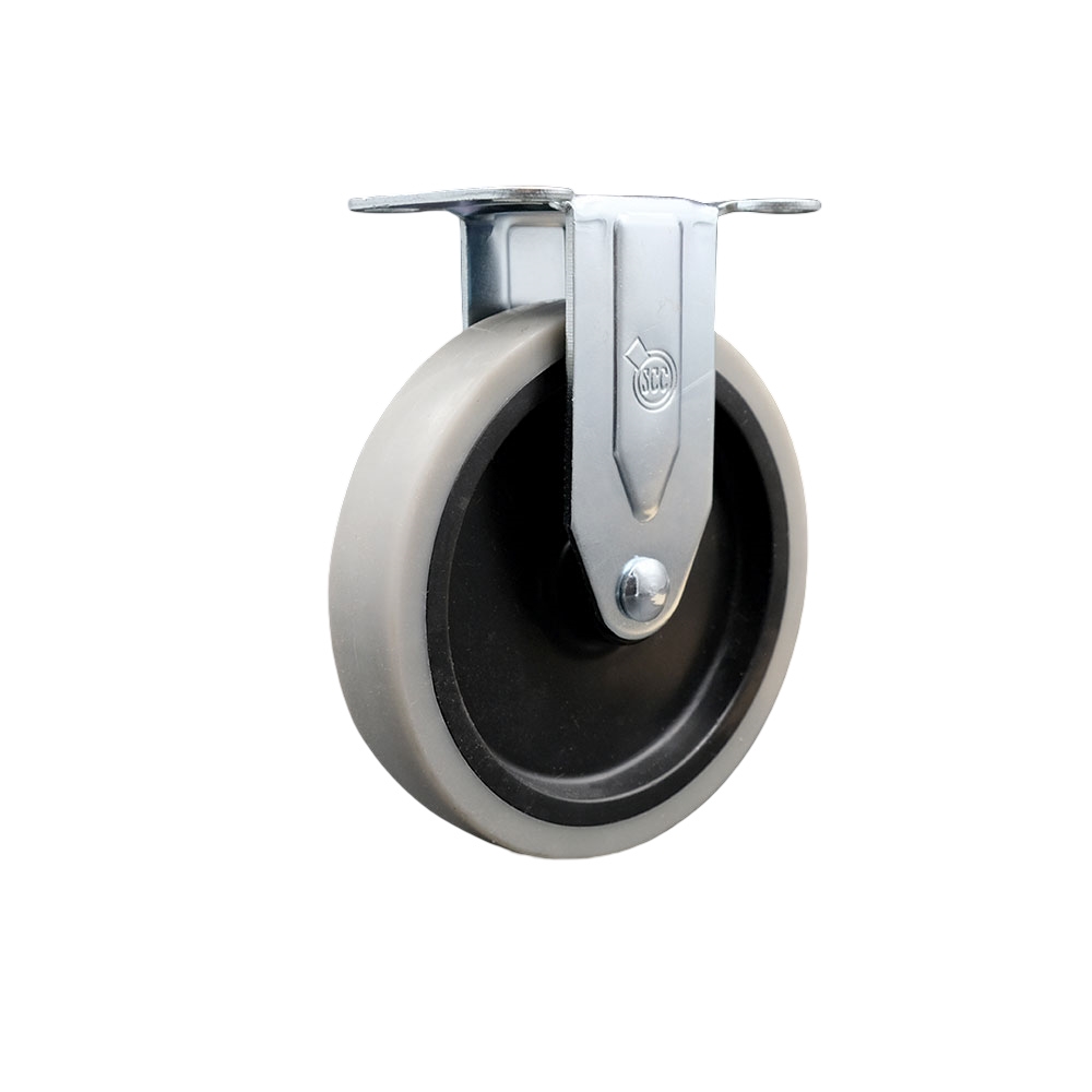 5 Inch Rigid Thermoplastic Rubber Caster Wheel with Top Plate - 130 lbs. Per Caster - Service Caster Brand — photo 1
