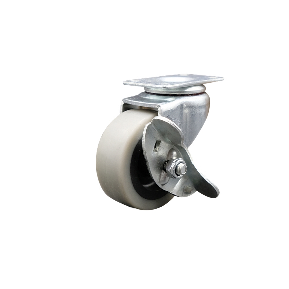 2 Inch Swivel Thermoplastic Rubber Caster Wheel with Top Plate and Brake - 80 lbs. Per Caster - Service Caster Brand — photo 1