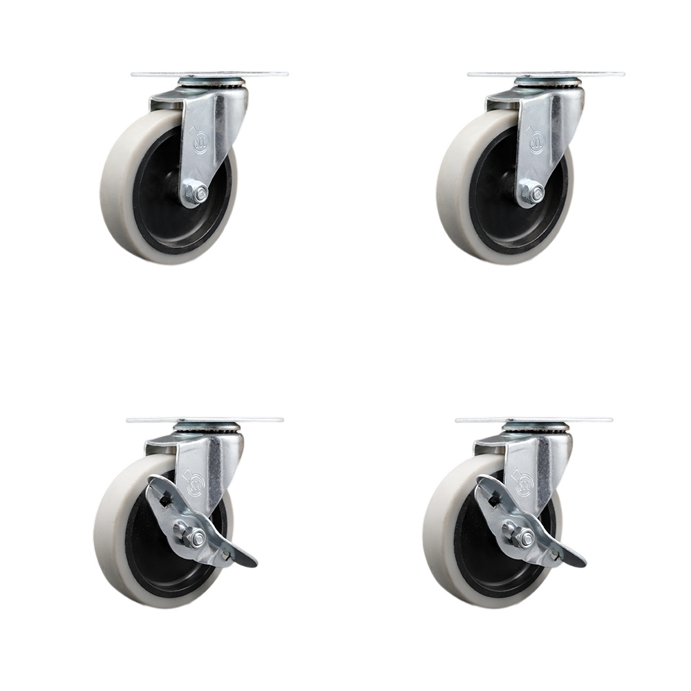 7734L2 FG7734L20000 Rubbermaid Mobile Work Center 7734-88 Replacement Caster Set – Fits Rubbermaid Mobile Work Center 7734-88 – 2 Swivel and 2 Swivel with Side Lock Brakes Casters - Service Caster — photo 1