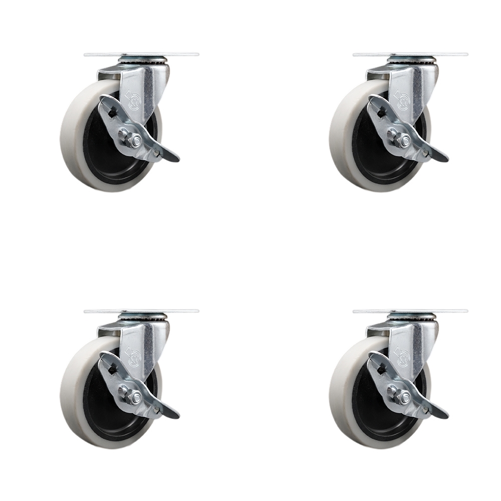 Rubbermaid Mobile Work Center 7734-88 Replacement Swivel Caster with Brake – Fits Rubbermaid Mobile Work Center 7734-88 – Set of 4 – Service Caster Brand — photo 1