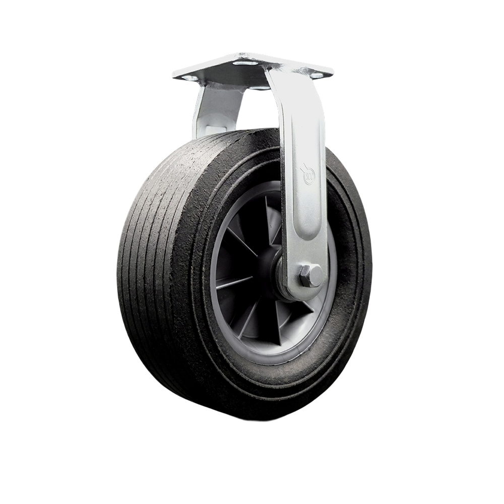 BBQ Smoker Grill Flat Free All Terrain Rigid Caster – 10 Inch Easy Rolling, Maintenance Free Solid Rubber Wheel – No Flat Industrial Grade Caster Wheel – Service Caster Brand — photo 1