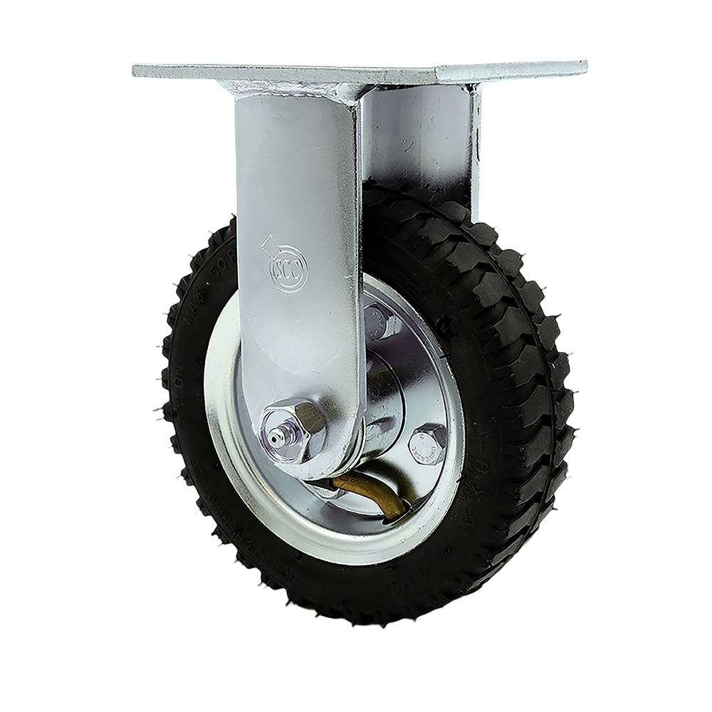 6 Inch Rigid Pneumatic Caster - Black Rubber Wheel - Heavy Duty Caster - 250 lbs. Capacity/Caster - Service Caster Brand — photo 1