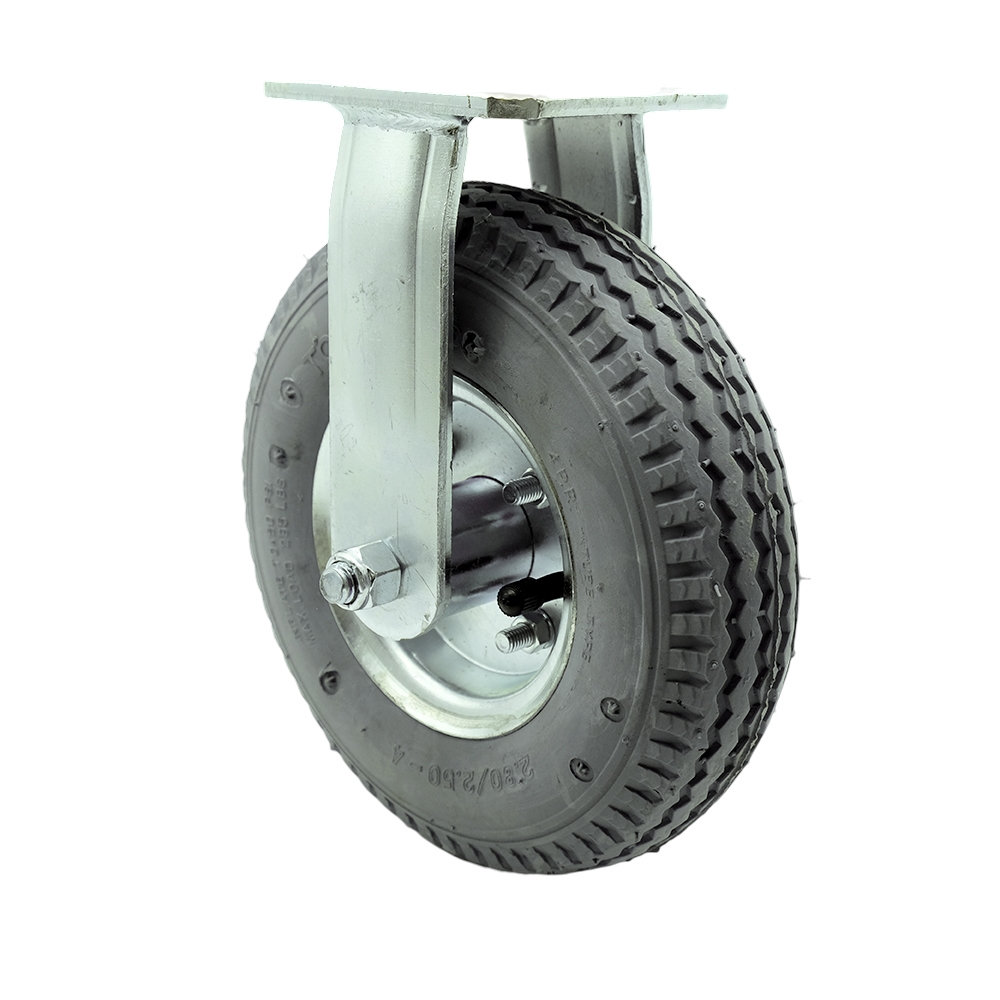 Service Caster Brand Replacement Caster for Uline Caster H-3328GR-R - Rigid Top Plate Caster with 8 Inch Gray Pneumatic Wheel - Heavy Duty Replacement - Fits Platform Trucks and Utility Carts H-2505 — photo 1