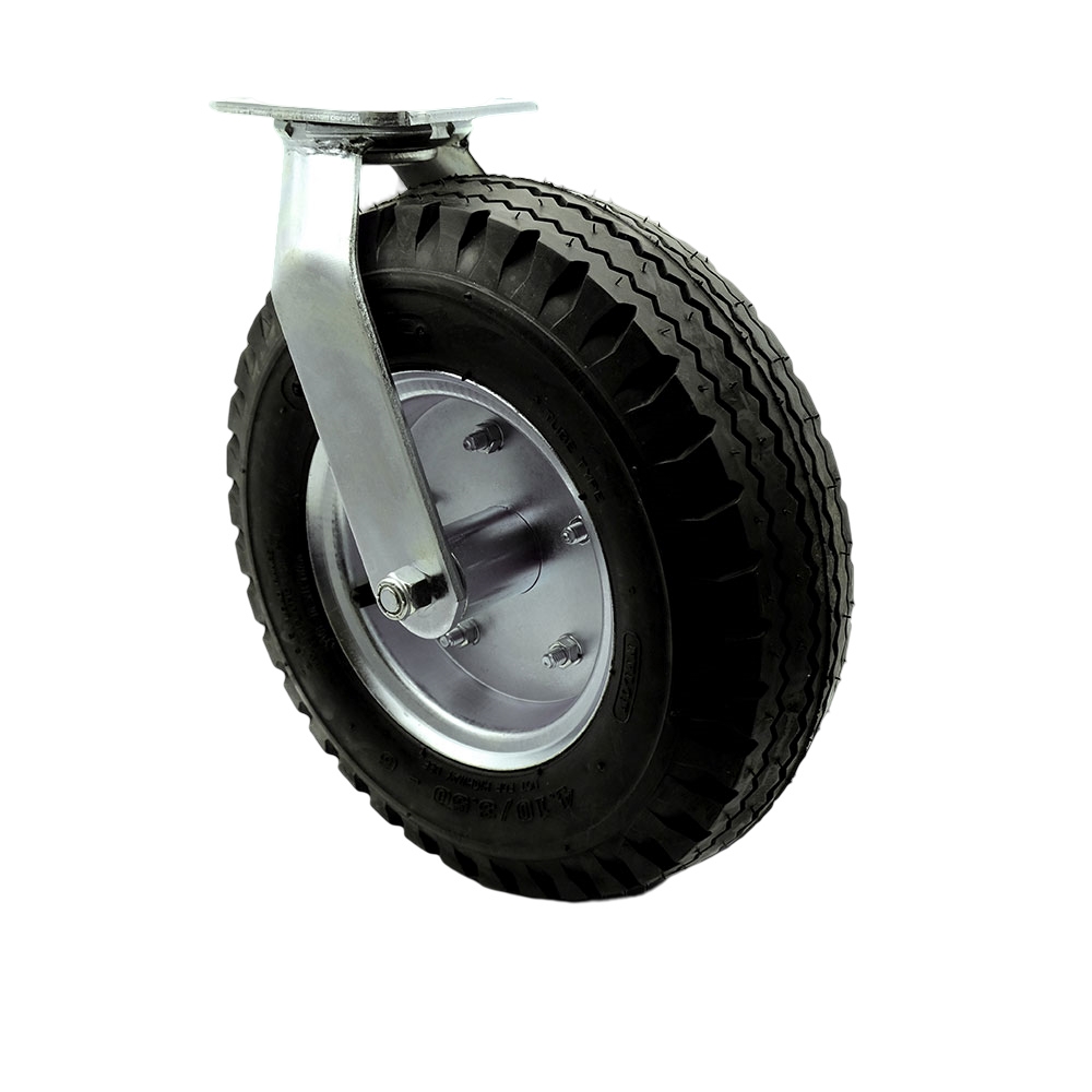 12 Inch Swivel Pneumatic Caster - Black Rubber Wheel and Bolt on Swivel Lock - Heavy Duty Caster - 450 lbs. Capacity/Caster - Service Caster Brand — photo 1