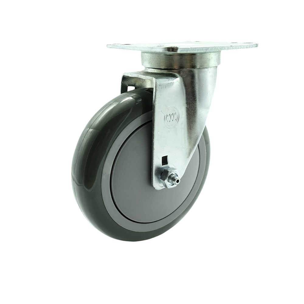 Service Caster - Universal Kitchen Caster - 5” x 1.25" Polyurethane Gray Wheel Swivel Caster Non-Marking - 350 lbs/Caster — photo 1