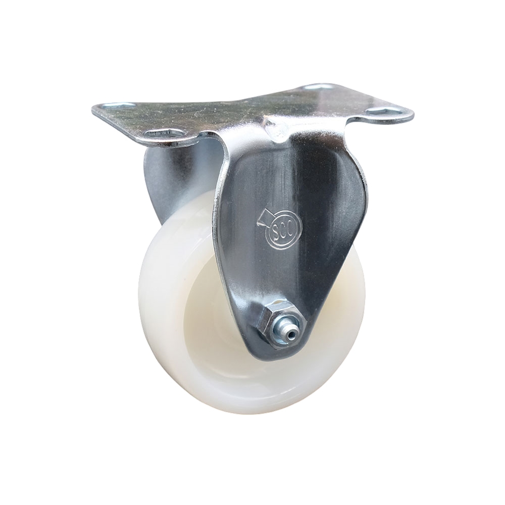 Rigid Caster with 3 Inch Nylon Wheel – 300 lbs. Capacity Per Caster – 3-1/8 Inch x 4-1/8 Inch Overall Top Plate – Service Caster Brand — photo 1
