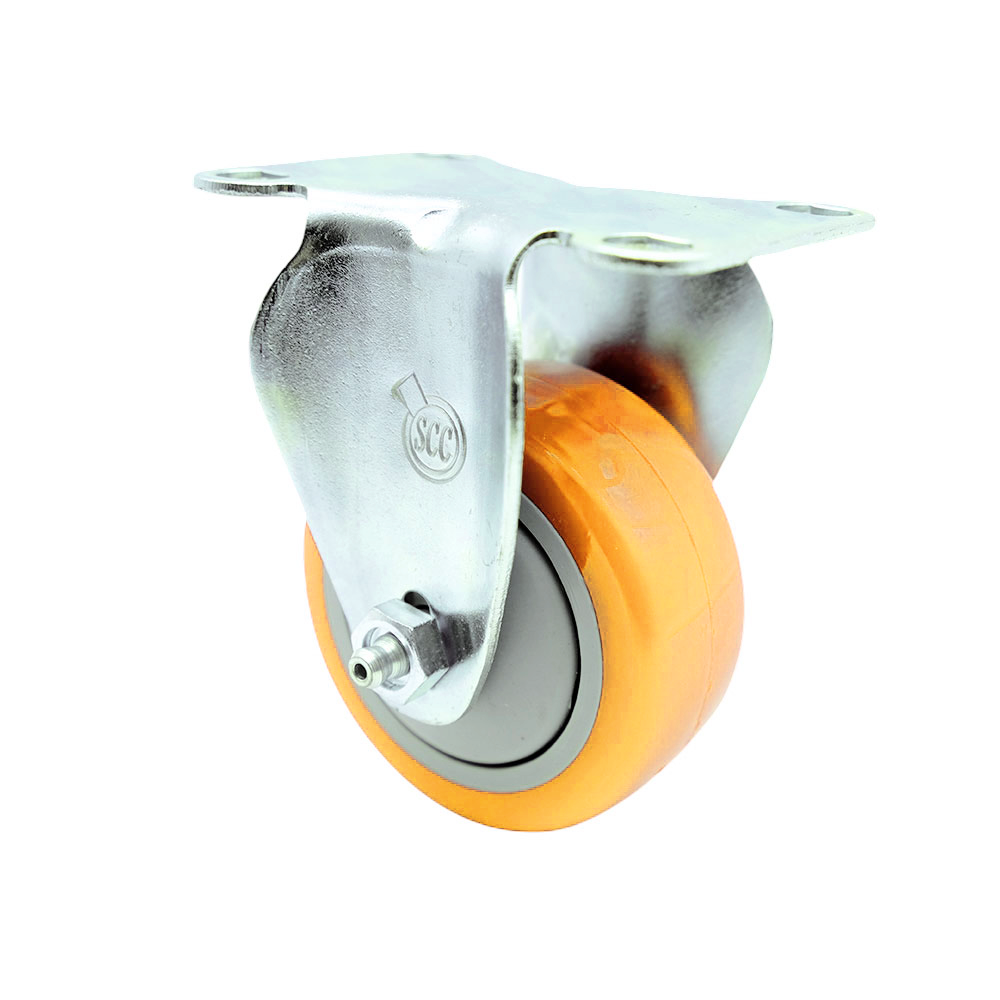 Service Caster Brand Replacement for Colson Caster 2.03308.92 MTG59 - Rigid Caster with 3 Inch Yellow Polyurethane Wheel - 3-1/8 Inch x 4-1/8 Inch Overall Top Plate - 300 lbs. Capacity Per Caster — photo 1