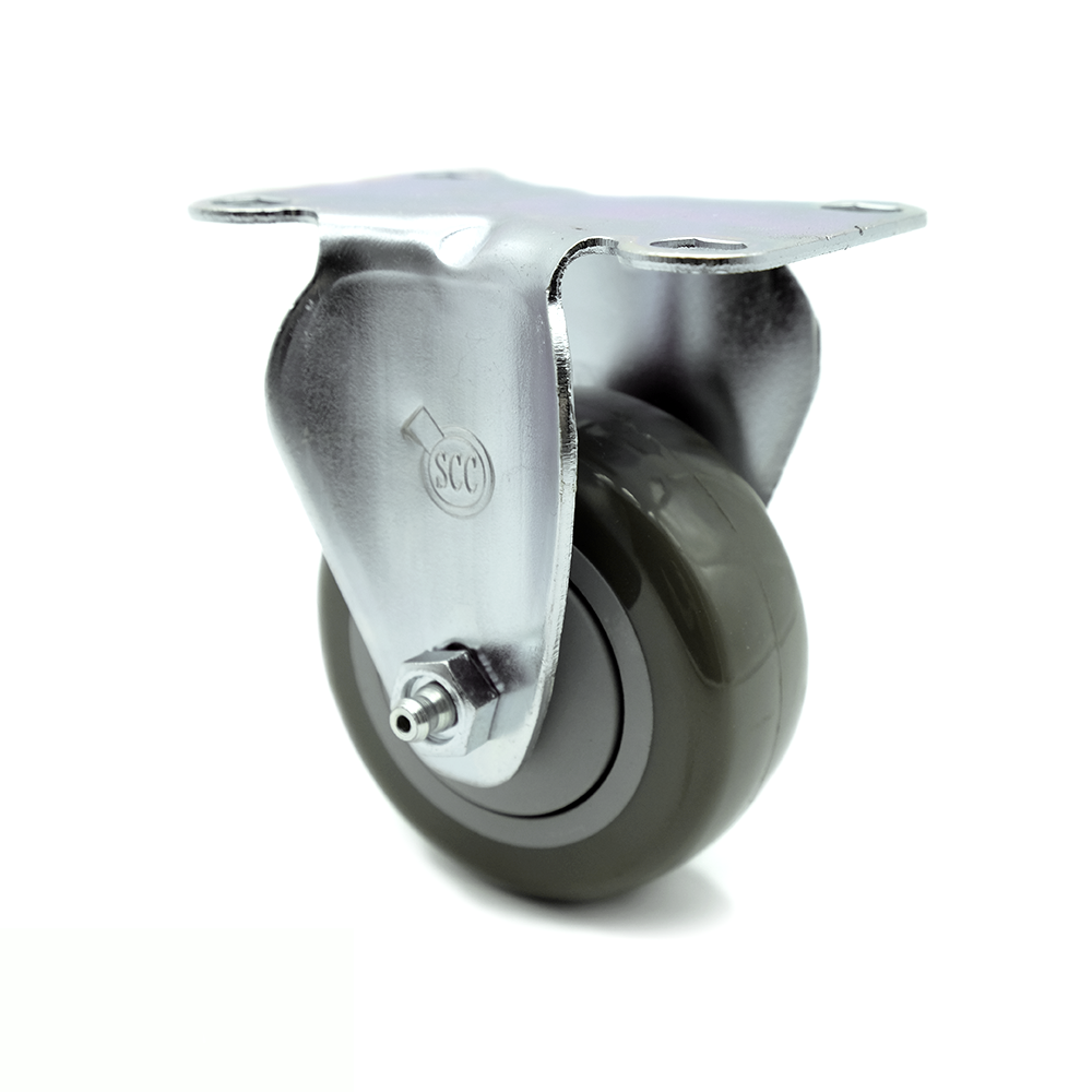 Service Caster Brand Replacement for Colson Caster 2.03308.92 MTG59 - Rigid Caster with 3 Inch Gray Polyurethane Wheel - 3-1/8 Inch x 4-1/8 Inch Overall Top Plate - 300 lbs. Capacity Per Caster — photo 1