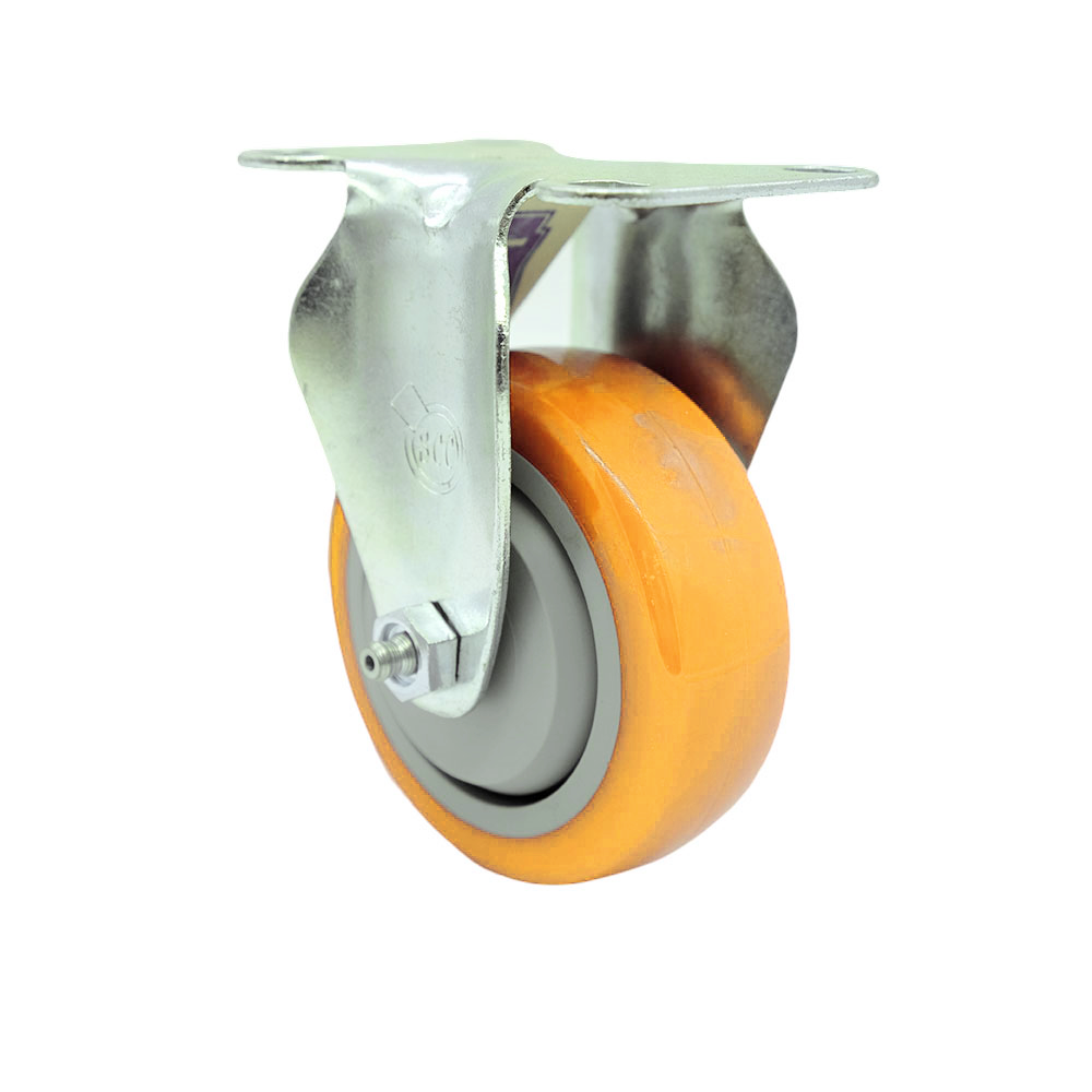 Service Caster Brand Replacement for Colson Caster 2.03208.95 MTG27 - Rigid Caster with 3.5 Inch Yellow Polyurethane Wheel - 4 Inch x 4-1/2 Inch Overall Top Plate - 300 lbs. Capacity Per Caster — photo 1