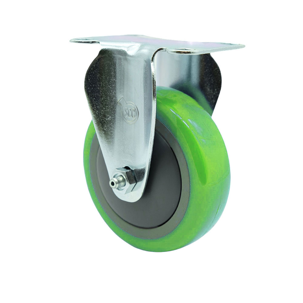 Service Caster Brand Replacement Caster for Uline Caster H-5539R-Rigid Top Plate Caster with 4 Inch Green Polyurethane Wheel-Light Duty Replacement Caster- Fits Cart, Dollies and Poly Box Truck H-1956 — photo 1