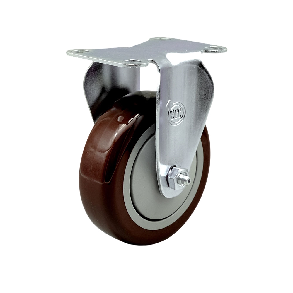 Service Caster Brand Replacement for McMaster Carr Caster 2426T73 – Rigid Top Plate Caster with 4 Inch Maroon Polyurethane Wheel – 350 lbs. Capacity Per Caster — photo 1