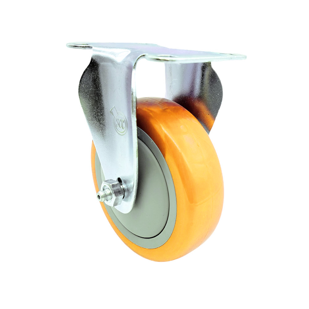 Service Caster Brand Replacement for Colson Caster 2.04208.95 MTG59 - Rigid Caster with 4 Inch Yellow Polyurethane Wheel - 3-1/8 Inch x 4-1/8 Inch Overall Top Plate - 350 lbs. Capacity Per Caster — photo 1