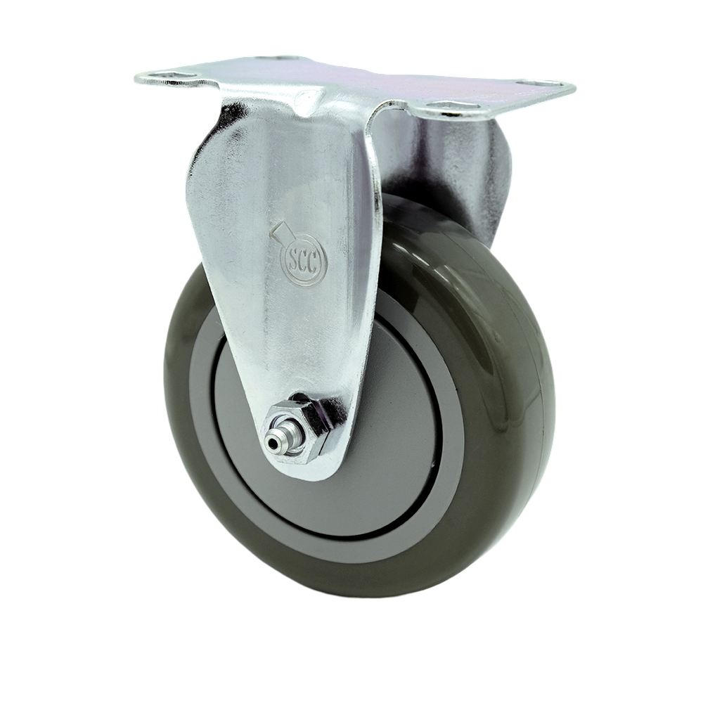 Service Caster Brand Replacement for Colson Caster 2.04208.95 - Polyurethane Top Plate Rigid Caster with 4 Inch Gray Wheel - 350 lbs. Capacity Per Caster — photo 1