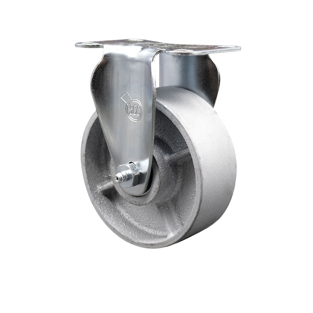 Service Caster Brand Replacement for Colson Caster 2.04208.12 MTG59 - Rigid Caster with 4 Inch Semi Steel Cast Iron Wheel - 3-1/8 Inch x 4-1/8 Inch Overall Top Plate - 300 lbs. Capacity Per Caster — photo 1