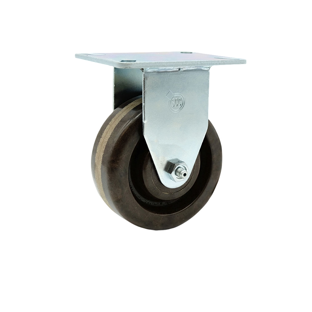 Service Caster - 4” x 1.5" Brown High Temperature Phenolic Wheel Rigid Caster - 300 lbs/Caster — photo 1