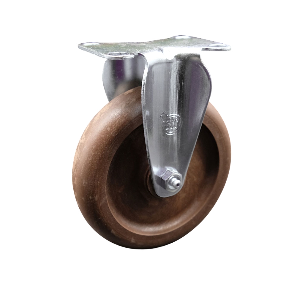 High Temperature Rigid Caster with 5 Inch High Temperature Glass Filled Nylon Wheel – 350 lbs. Capacity Per Caster – 3-1/8 Inch x 4-1/8 Inch Overall Top Plate – Service Caster Brand — photo 1