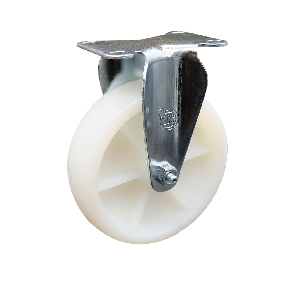 5 Inch Rigid Caster with White Nylon Wheel - 300 lbs Capacity per Caster - Service Caster Brand — photo 1
