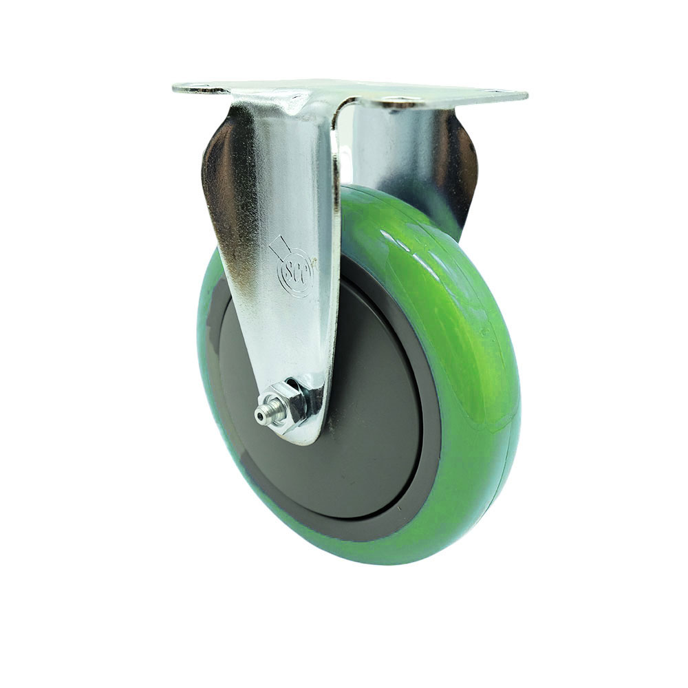 Service Caster Brand Replacement for Colson Caster 2.05208.95 MTG27 - Rigid Caster with 5 Inch Green Polyurethane Wheel - 4 Inch x 4-1/2 Inch Overall Top Plate - 350 lbs. Capacity Per Caster — photo 1