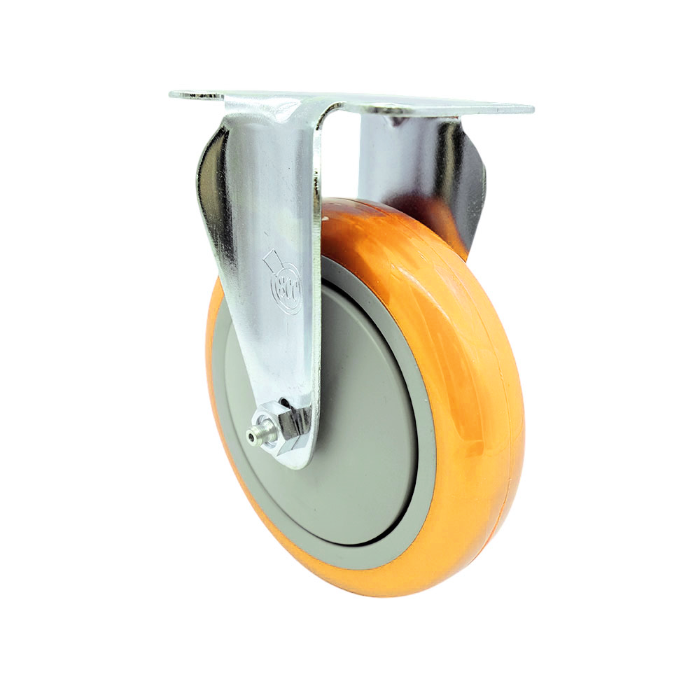 Service Caster Brand Replacement Caster for Uline Caster H-5540R-Rigid Top Plate Caster with 5 Inch Yellow Polyurethane Wheel-Light Duty Replacement Caster-Fits Cart, Dollies and Poly Box Truck H-3840 — photo 1