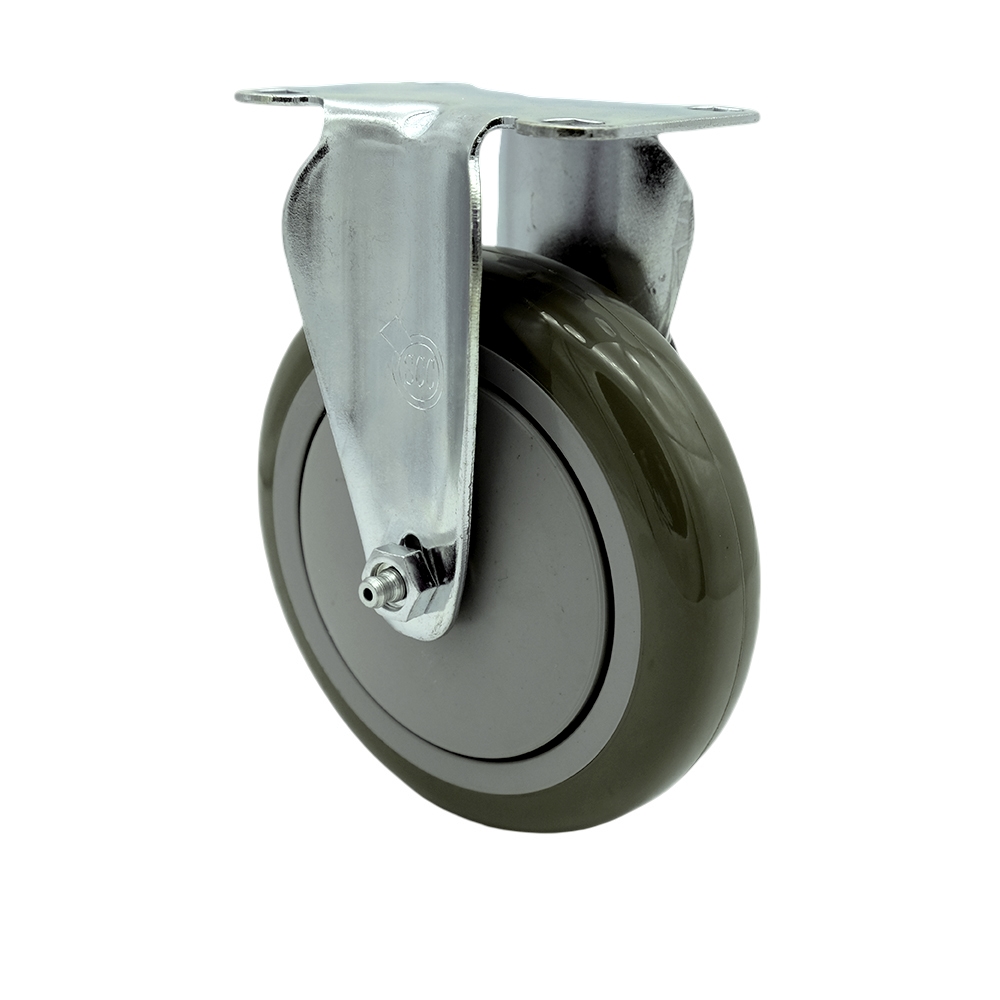Service Caster Brand Replacement for Colson Caster 2.05208.95 - Polyurethane Top Plate Rigid Caster with 5 Inch Gray Wheel - 350 lbs. Capacity Per Caster - Service Caster Brand — photo 1
