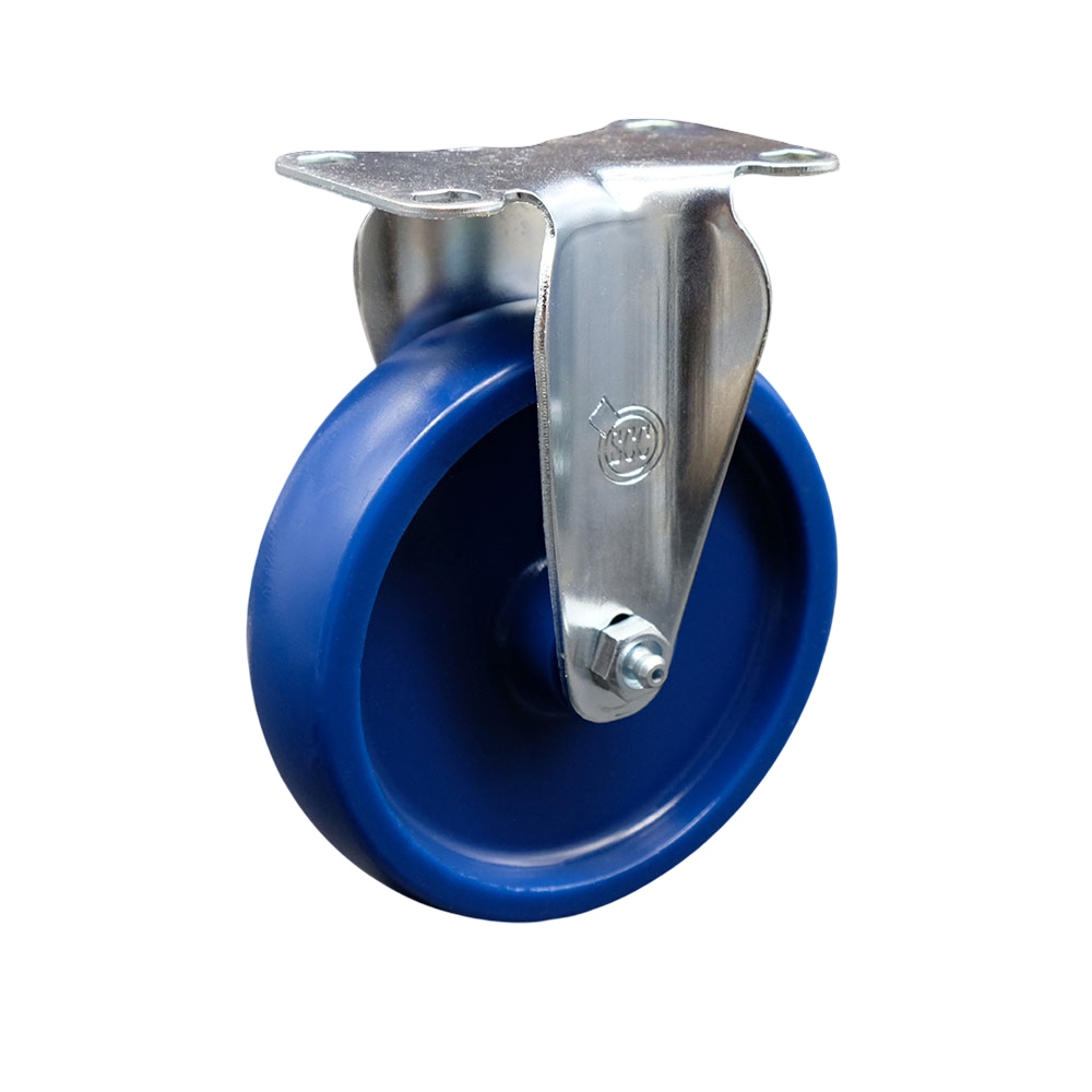 Rigid Caster with 5 Inch Solid Polyurethane Wheel – 300 lbs. Capacity Per Caster – 3-1/8 Inch x 4-1/8 Inch Overall Top Plate – Service Caster Brand — photo 1