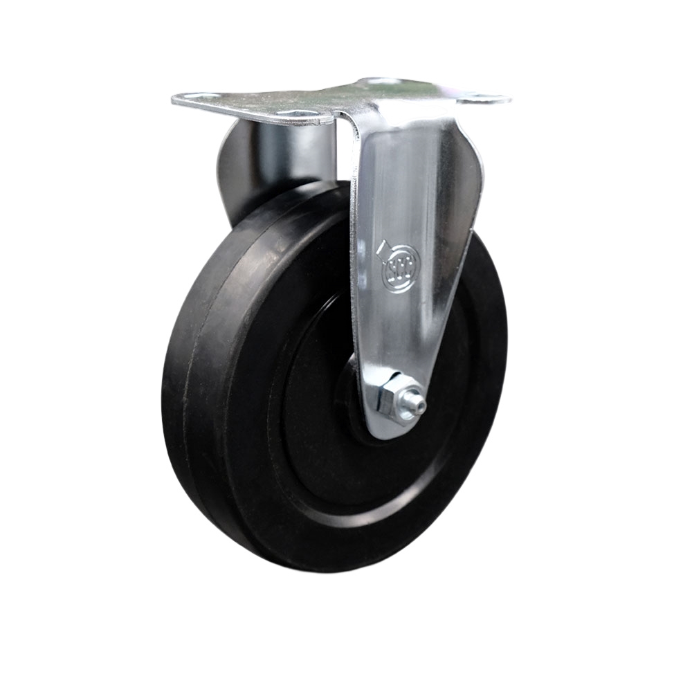 Rigid Caster with 5 Inch Soft Rubber Wheel – 275 lbs. Capacity Per Caster – 3-1/8 Inch x 4-1/8 Inch Overall Top Plate – Service Caster Brand — photo 1
