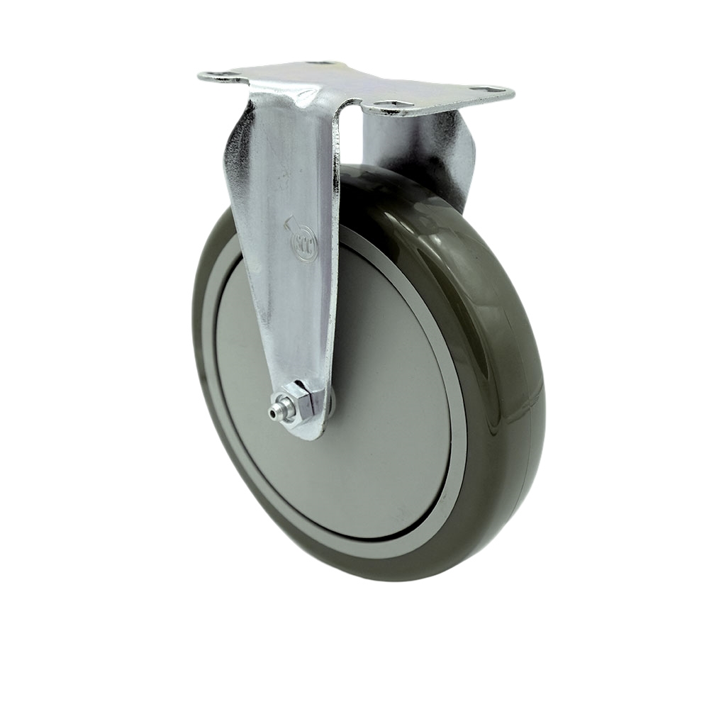 Service Caster Brand Replacement for McMaster Carr Caster 2426T547 – Rigid Top Plate Caster with 6 Inch Gray Polyurethane Wheel – 350 lbs. Capacity Per Caster — photo 1
