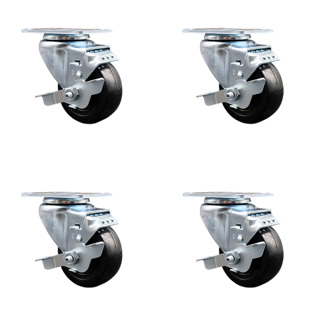 Avantco 17811532 Caster Set - PT UC WT UBB UDD Series – Fits Avantco Freezers, Refrigerators, Prep Tables, and Beer Dispensers - Replacement Set - Includes 4 Casters with Brakes - Service Caster Brand — photo 1